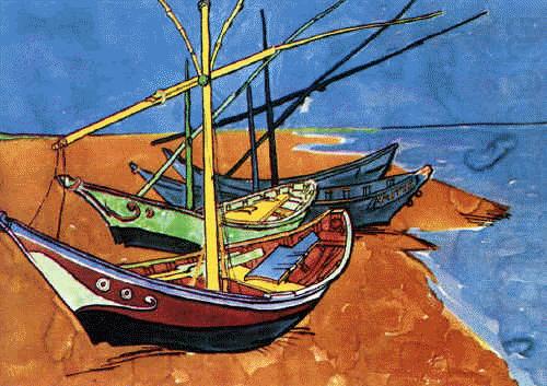 Vincent Van Gogh Boats on the Beach of Saintes-Maries china oil painting image